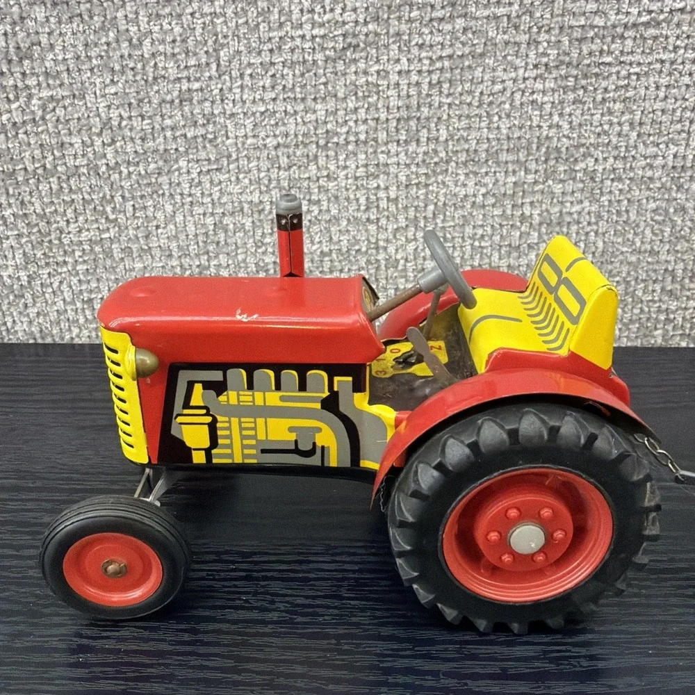 ZETOR Tin Windup Farm Tractor and trailer Kovap Czech Republic NO KEY AS IS
